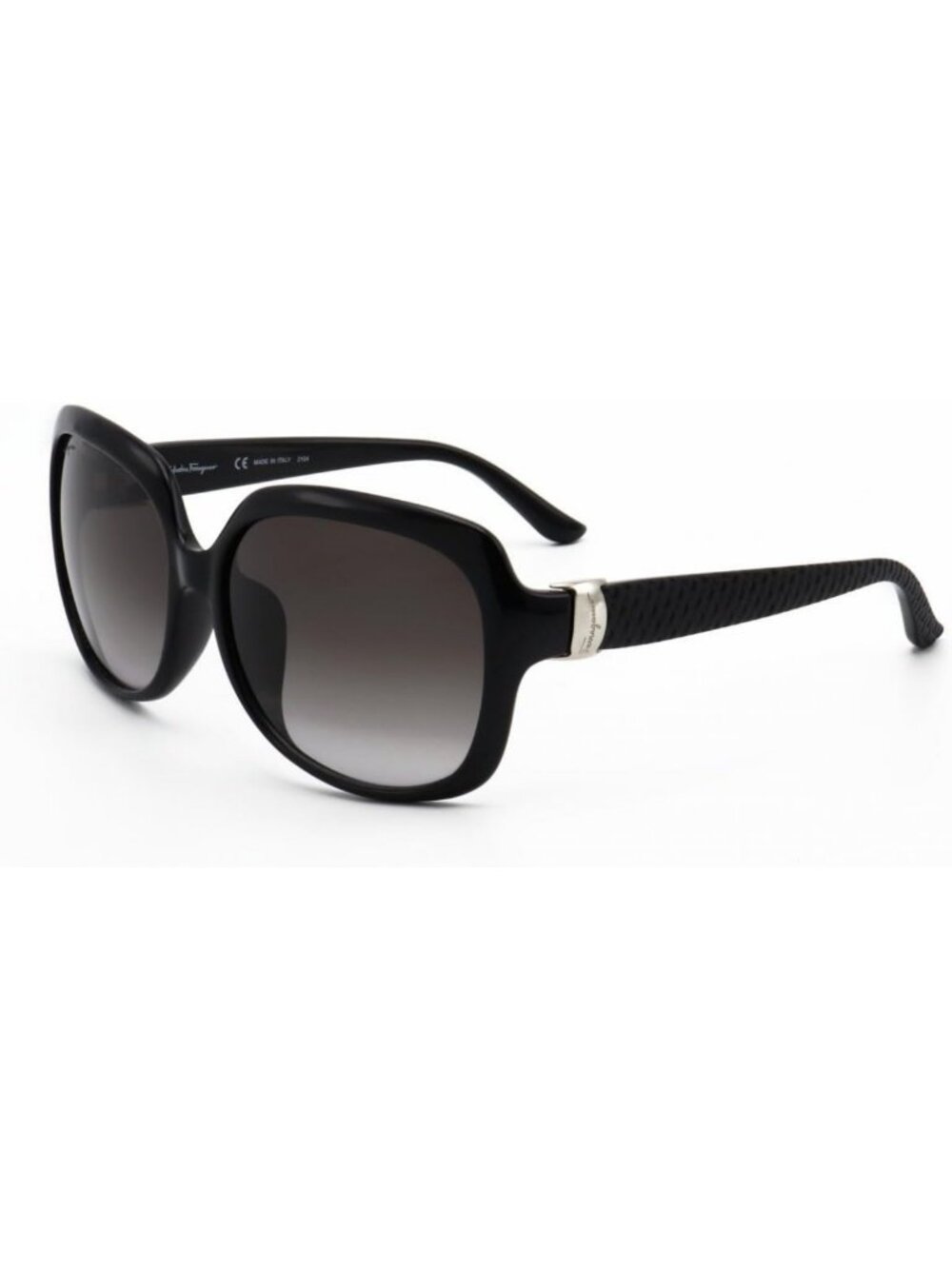Stylish Rectangle Full Rim Sunglasses, Black Frame & Grey Gradient Lens